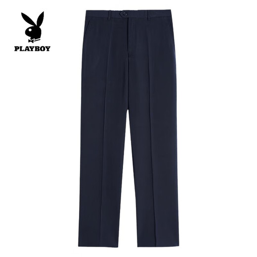 Playboy (playboy) pantalon pour hommes en soie de mûre et pantalon décontracté de l'âge moyen et âgé Nouveau pantalon de robe de costume sans iron à l'été.