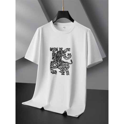皮尔卡丹（pierre cardin）专柜丝光棉短袖t恤男士加肥加大码宽松胖子薄款休闲半袖体恤T 5012咖色 XL 【120-140斤】