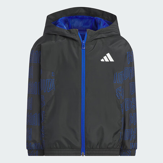 Adidas Children's Clothing 25 Autumn Boys' Woven Jacket Thin Children's Mesh Lined Water-Repellent Sports Hooded Jacket KC5986