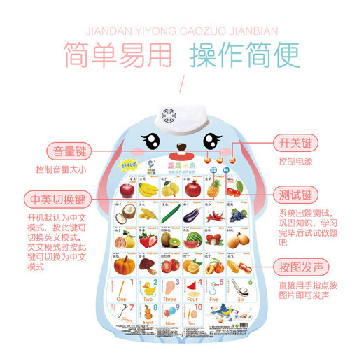 
Children's early childhood education audio poster baby cognition and reading pictures and learning pinyin English letter learning card learning machine cloth book to understand animals