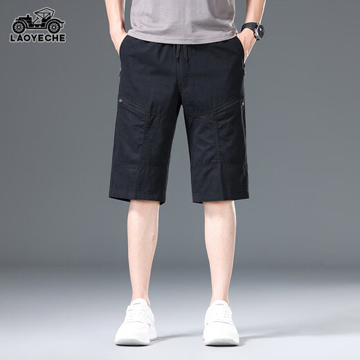 
International Xiqi Classic Car Pure Cotton Working Shorts Men's Summer New Thin Loose Straight Cropped Pants Casual Sports Pants Men 9859 Khaki 10XL l100-120Jin [Jin equals 0.5 kg]