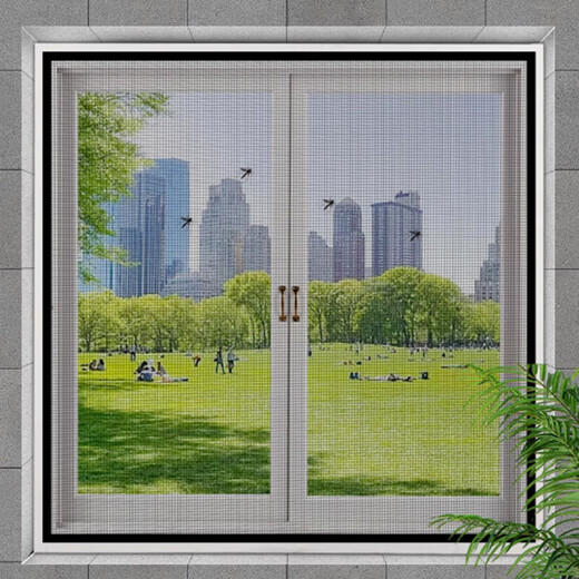 Customized window anti-mosquito screens, self-installed door curtains and window screens, household self-adhesive punch-free inner window sand curtains, gray mesh and black stickers - whole piece, double-thread sewing, custom size, contact customer service first to place an order, do not take photos privately