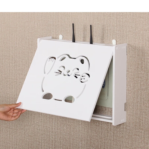 Multimedia Hub Box Cover Box ohne Stanze drahtloser Router-Speicherbox WiFi Regal Wandmontierte Dekoration [3524] CAT C01 Upgraded Model