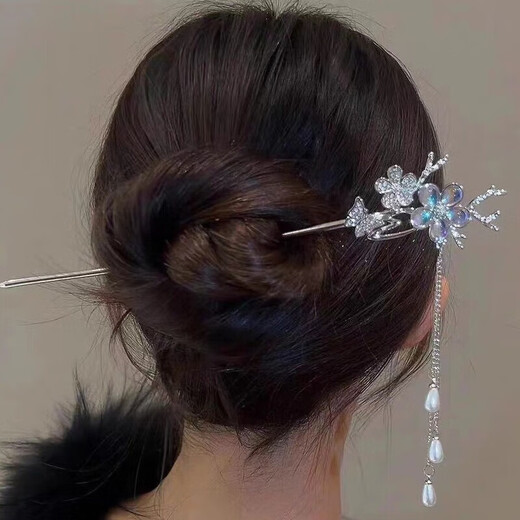 Temperament and high-end feel, new Chinese style tassel hairpin, ancient style Hanfu hairpin, modern simple niche hairpin, exquisite small flower hairpin