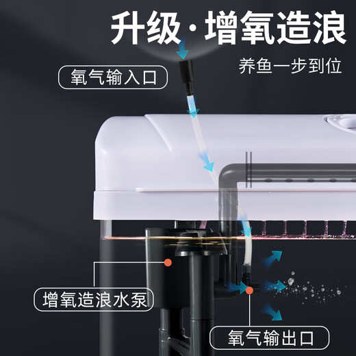 Changrui Small Fish Tank Small Desktop Living Room Household Glass No-Water Change Mini CR230+ Water Orchid Green Bamboo Scenery (Real Aquatic Plants)