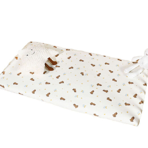 Crib fitted sheet pure cotton children's bed sheet mattress cover kindergarten baby bed cover waterproof splicing bed summer four seasons 10A level antibacterial Xingyue Xiongtou 60*120cm