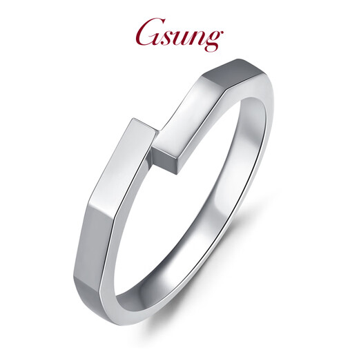 GsunG platinum pt950 solid special-shaped ring new men's and women's ring simple geometric surface pure platinum couple's open ring can be customized with different rings. Contact customer service to place an order
