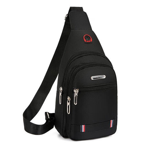 Raft Core Chest-Bag Herren One-Shoulder Crossbody Body wasserdichtes Oxford Stoff Brust Trendy Sport und lässige kleine Cross-Bag-Rucksack Herrenbeutel Leder 9905 Schwarz