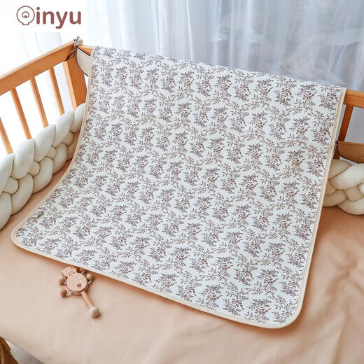 Urine cushion baby can wash water in summer urine cushion baby can wash waterproof and breathable baby can wash cotton all seasons 70*100cm [Don't be afraid of leakage] Hibiscus flower