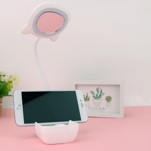 USB plug-in table lamp LED cartoon desktop ornament children's gift night light cute little desk lamp kindergarten gift cartoon cute pet + mobile phone holder + plug-in style random color