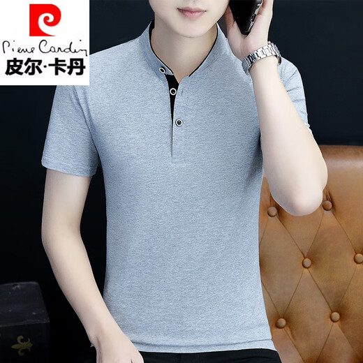 Pierre Cardin Stand Halsband Weiß Baumwolle kurzärmelige Freizeit einfache T-Shirt Männer Sommerfarbe V-Ausschnitt Sweatshirt Trendy Top Männer Polo Hemd weiß Q693 kurz. Hülse M Empfohlen 95-115jin [Jin ist gleich 0,5 kg] [bevorzugter Stoff]