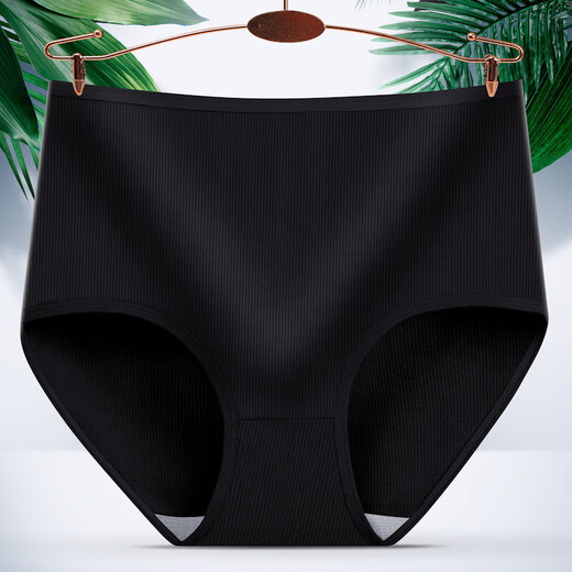 High-waisted underwear for women, solid color high-waisted underwear, tummy control, large size, middle-aged and elderly mother's underwear, four seasons, purple, 1 piece, XL 130-165Jin Jin equals 0.5 kg