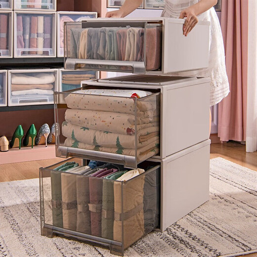 Aufbewahrungsboxschublade Kleidung Garderobe Plastik Haushaltsaufbewahrungsschrank Unterwäsche Kleidung Tidy Box Garderobe Aufbewahrungsbox [47 Tiefe] [3523] Tiefe 47*35*23 cm