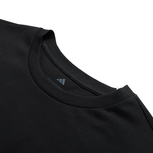 阿迪达斯 （adidas）男装 2025夏季新款运动服跑步健身训练舒适透气休闲短袖T恤 JJ1421/黑色 L