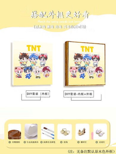 Sweet Miaomiao Q version TNT era youth group peripheral digital oil painting IY hand-painted fill color acrylic oil color decorative painting LL14222 acrylic paint + professional oil canvas + multiple professional paintings