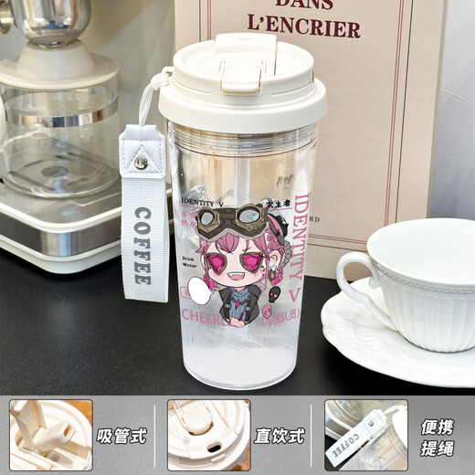 
Identity 5 Water Cup Summer Men and Women Are Cute and Easy to Drink High-Pretty Transparent Straw Water B BXAO17078 Air Force Cool Summer [500ML White]-Painted Print
