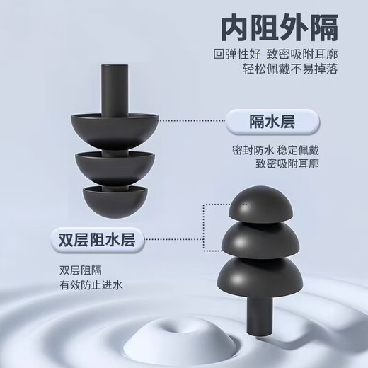 Silicone waterproof swimming earplugs for bathing, anti-choking, professional children's ears, nose clip set, nose clip earplugs (bag)