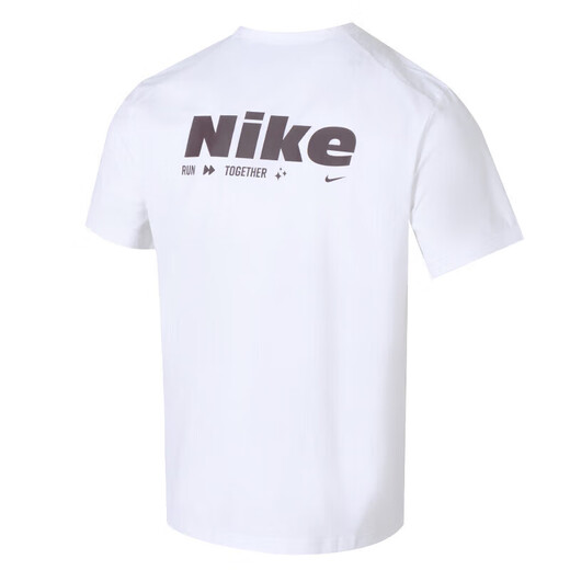 Nike (NIKE) short-sleeved T-shirt 2025 summer new HYVERSE DRI-FIT men's quick-drying half-sleeved round neck top White/burgundy/silver HV4882-100 quick-drying S