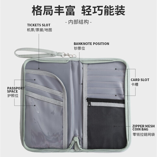 Bonayun Travel Abroad Passport Bag RFID Anti-theft Brush Long Hand-Pack Large Capacity Hand-Hand Wallet Card Bag Certificate Storage Bag