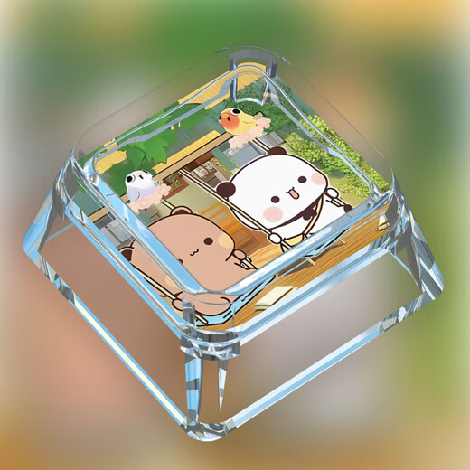 Dawenxi Yi2 Bubu Limited Emoticon Package Keycap Single Cartoon Animation Cross Achse Kreative niedliche transparente mechanische Tastatur B695-FM-Proposal [Yi2 Bubu] PC Transparent Personalisierte Tastatur