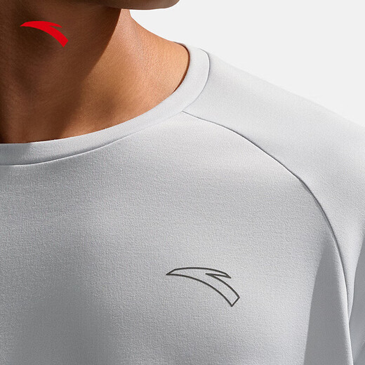 ANTA (ANTA) Sports Long T Men's 2025 Autumn New Sweat-Absorbent and Quick-Drying Sports Bottoming Shirt Cycling Suit Training Suit Long Sleeve Frost Tower Gray-1 2XL (Male 185)