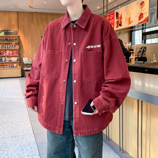 
KMUYSL denim jacket men's pink tie-dye gradient teenager student clothes 2025 spring new product barber trendy jacket SH16823 pink (genuine high quality) M ((suitable for weight 75 Jin [Jin equals 0.5 kg]-95 Jin [Jin equals 0.5 kg] wear))