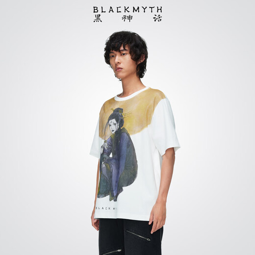 Black Myth Aoyama Ambition short-sleeved T-shirt Black Myth Goku official peripheral clothing Men and women same style print casual loose L