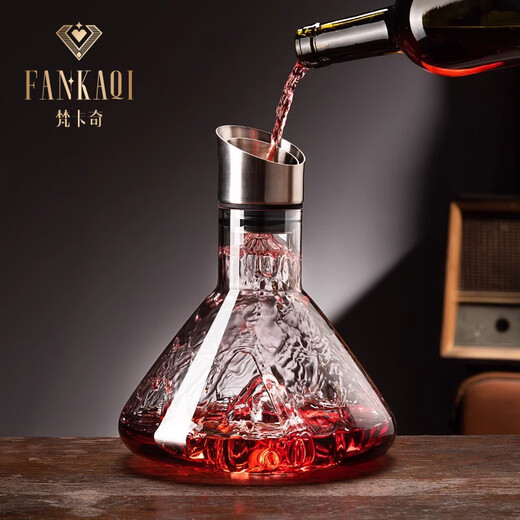 Vankage Crystal Waterfall Red Wine Decanter Iceberg Quick Wine Divider Glass Red Wine Cup Set Home Waterfall Iceberg Decanter + Crystal 350 Six Pieces