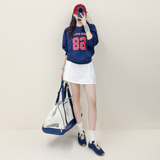 
MeiYANG (MEIYANG) Morning Dew Bubble Set [Zero Pressure Series] Citrus Bubble Sweatshirt Shorts Navy Blue L