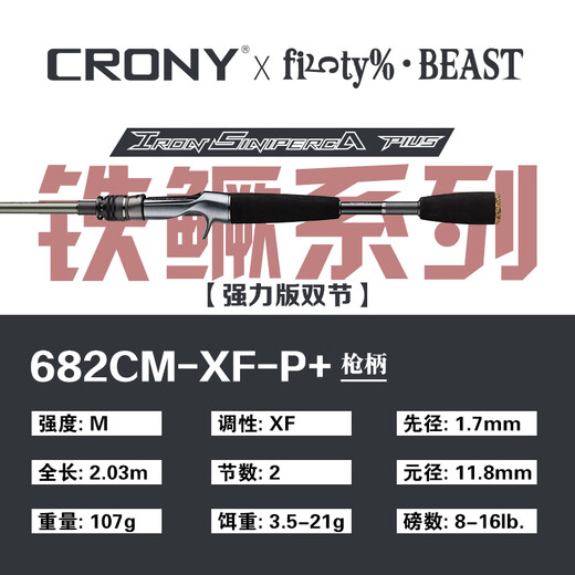 CRONY科尼托马斯共创25新款铁鱖路亚竿轻量高硬度高性能远投鳜鱼竿虫竿 2.03m P+ 682CM-XF 枪柄两节
