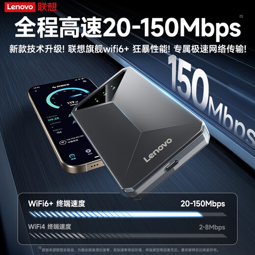 Lenovo original móvil portátil wifi6 admite dispositivos 5G acceso inalámbrico a Internet tarjeta wifi red portátil tráfico ilimitado nacional universal automóvil portátil 2025 Lenovo oficial auténtico insignia wifi6 versión de alta velocidad - batería de larga duración carga gris tarjeta de red dual sin tarjeta + prueba gratuita de 30 días + adecuado para ZTE, Apple y otros dispositivos