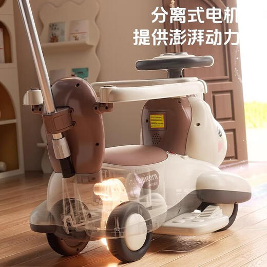 Junyi Children's Scooter Adults pousse une voiture électrique avec une main électrique à main glissement de 1 à 3 ans chariot bébé tremble de bébé