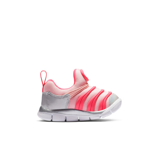 耐克（NIKE）官方毛毛虫男女童DYNAMO FREE婴童易穿脱运动鞋CI1188 686中柔粉/透明粉/白金色/金属银 25