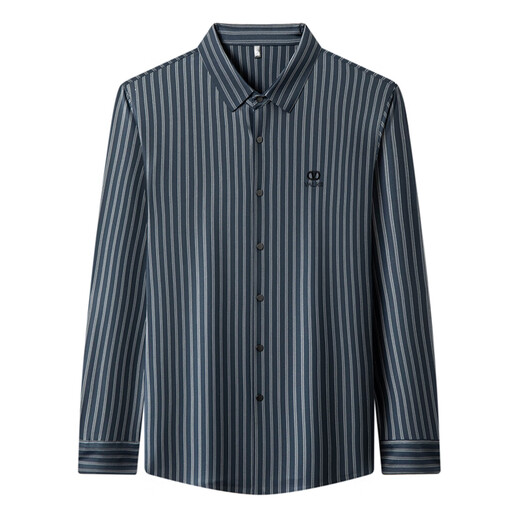 Xuan Chun Puning Shirt Long Silk Mulberry Mulberry Silk Business Style Ordos d'âge moyen d'âge d'âge moyen Hommes de repasser anti-rides en ferronnage Dark Lignes verticales 9928 Lignes verticales longues 3xl recommandés 180-195 Jin [Jin équivaut à 0,5 kg]