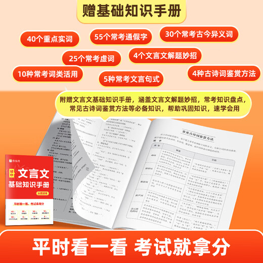 2025新版初中文言文完全解读一本通人教版语文专项教材初一初二初三八九七年级必背古诗词和文言文全解全练实词虚词 初中文言文完全解读 初中通用