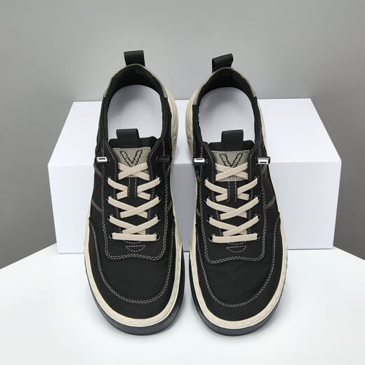 OLJ brand new summer trendy shoes 2025 ice silk cloth single shoes one-piece breathable loafers black 42
