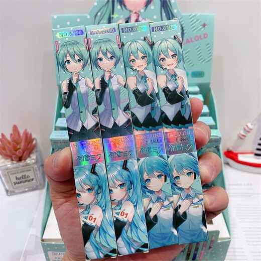 UHFQ NUEVO HATSUNE MIKU CAJA CIENA PEN CREATIVO ANIME JAPONESS Japonés Exquisito Valor Press Neutral Pen Ins Velocidad de diversión 6190 Hatsune Miku Candilla ciega Pen 1 Caja entera 36 0.5 mm x Single Single