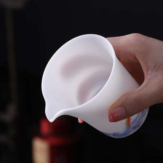 SANQIHU KUNG FU TE TE TEA DEHUA Vegetariano Tipo de cubierta simple Tazón Copa de té Copa maestra Caja de regalo Whole Regalo 7 Vegetariano Tipo de hielo Montar el viento y el tazón de la cubierta redonda del viento olor 9274