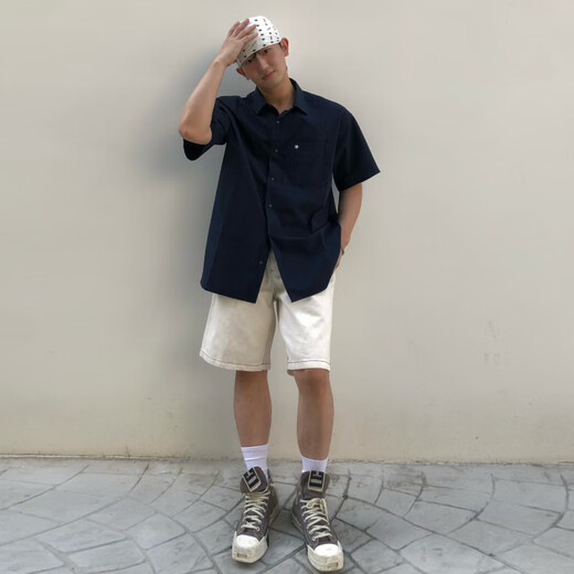 匡威（Converse）【夏季新品】CONVERSE匡威官方 男工装短袖衬衫叠穿外套MCH601 MCH601-695 M (170/96A)