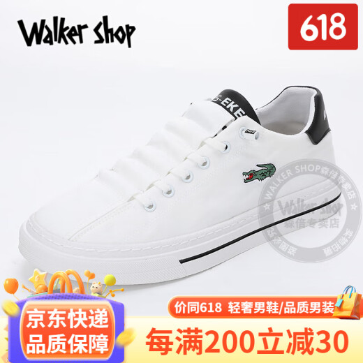 Walker Shop休闲鞋男2025新款夏季透气冰丝速干布鞋时尚刺绣韩版潮流帆布鞋男 白绿 42