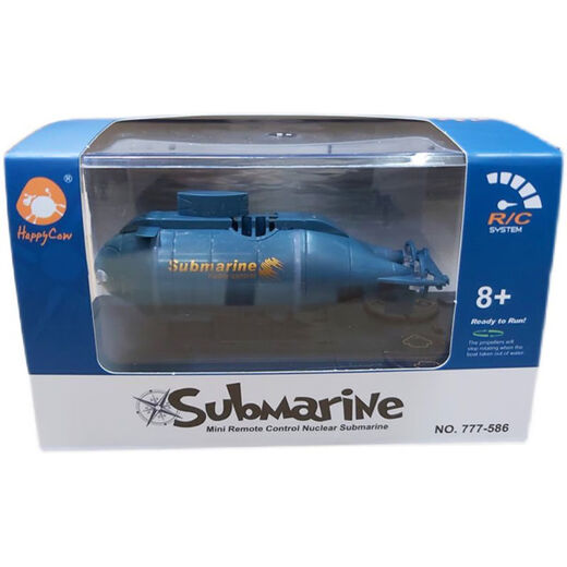 Xianniu Mini Six-channel Remote Control Submarine Children's Water Toy Boat Model Nuclear Submarine Fish Tank Water Speed Boat Boy Six-Transmit Remote Control Nuclear Submarine-Blue 586 Official Standard USB Charging Cable