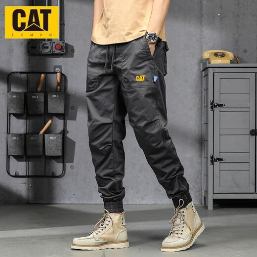 Carter (CAT) Pantalon de travail pour hommes pantalons de lavage à printemps masculins pantalons multi-sacs de coton américain en plein air 679 Noir Style régulier 28 Recommandé 90-110jin [Jin est égal à 0,5 kg]