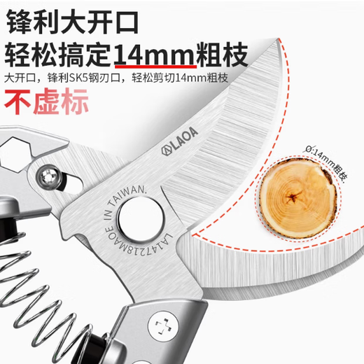 LAOA Gardening Scissors 8-inch Branch Scissors Fruit Branch Scissors Garden Scissors Flower Pruning Scissors Pruning Scissors Fruit Picking Scissors 8 Branch Scissors + 1 Blade