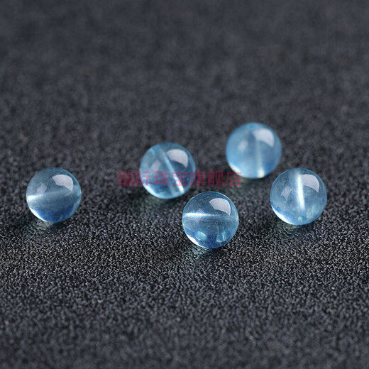 Ruiji 7A natural ice aquamarine loose beads handmade diy ladies bracelet necklace crystal multi-treasure devil blue single piece 7A aquamarine devil blue about 12mm/1 piece