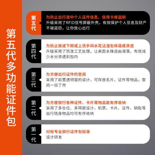 TFO 北美系列旅行证件包 旅游多功能护照卡夹斜挎包9802422 灰色