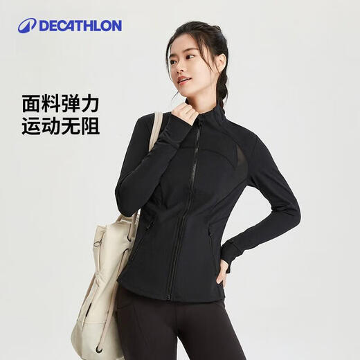 
Decathlon fitness jacket for women with slim front zipper tops for warm sports jacket for women in autumn and winter clothing tops 4839855