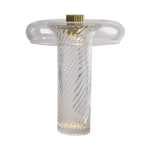 He Jiangong's bedside lamp decorative light luxury desk lamp Nordic modern simple glass designer living room bedroom model room lamp M1047 smoke gray large button switch
