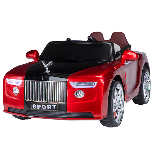 LNGA LANDGRE Rolls-Royce baby electric car four-wheeled baby car that can sit on a child's remote control charging toy car stroller white dual drive + Chaowei 12V7A + remote control + leather seat