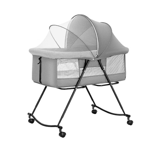 Berceau pliable mobile portable nouveau-né petit lit berceau lit baby shaker multifonction épissage grand lit baby shaker rose [mobile et pliable]