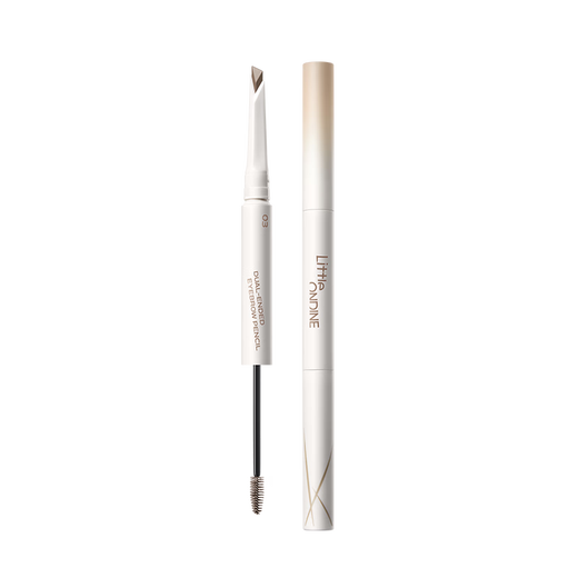 Littleondine double-ended shaping machete eyebrow pencil 03 US high light brown glue eyeliner waterproof and sweat-proof, not easy to smudge, long-lasting color